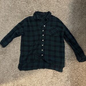 Plaid Button Down Shirt - Green